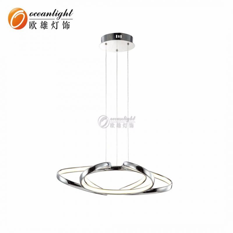 Aluminum Chrome LED Pendant Light Rings Series Om801702
