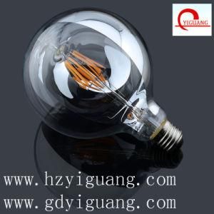 Side Silver Globe LED Filament Light Bulb G125