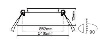 IP20 Classical Silver Grey Cut out 90mm Recessed Round Downlight Module Mounting Ring System