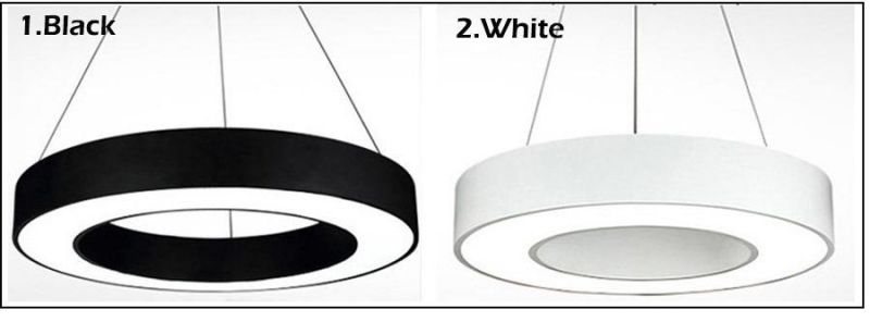 Suspending Round Shape Pendant LED Lighting with Black/White Shell Colors