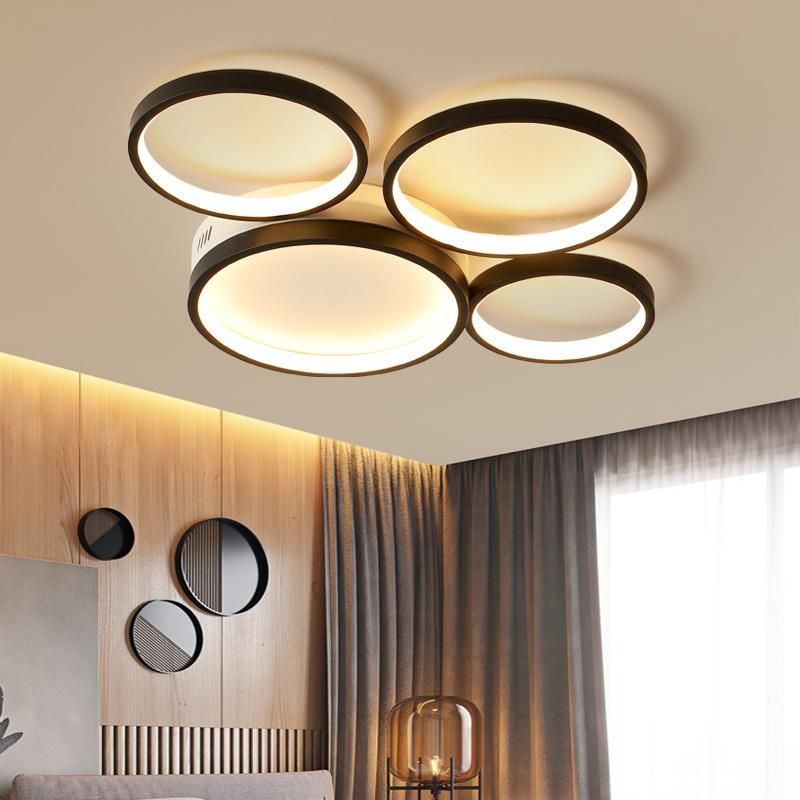 2021 New Modern Rings Living Room Hotel Acrylic LED Ceiling Lamp