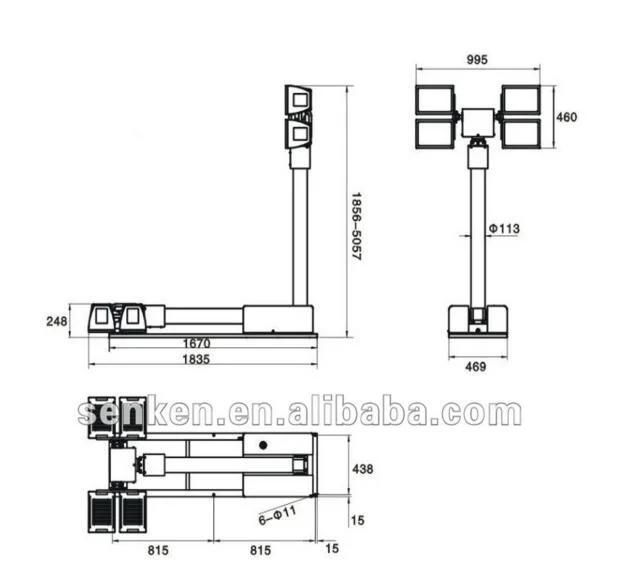 Senken Telescope High Mast Tower Light of Roof Mounting for Heavy Duty Truck and Auto Lighting System