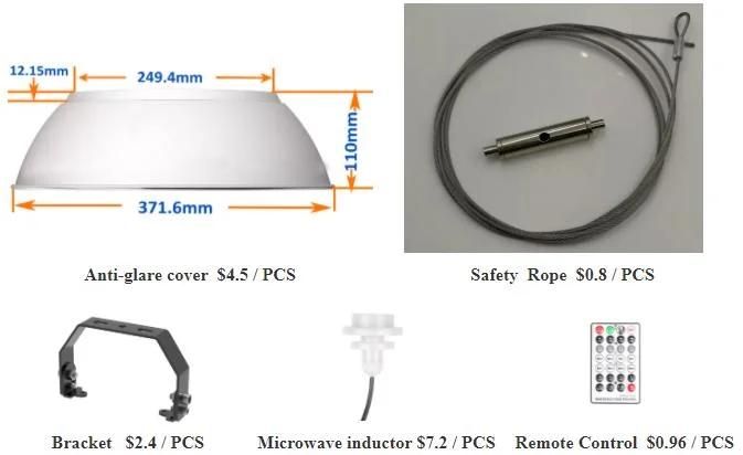 IP65 Microwave Warehouse Lighting 150W UFO LED High Bay Light 5 Years Warranty