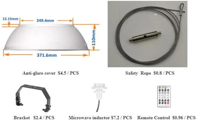 IP65 Microwave Warehouse Lighting 150W UFO LED High Bay Light 5 Years Warranty