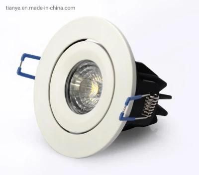 04 Fire Rated Fireproof Dimmable Adjustable IP20 8W Changeable Dimmable COB Fire Rated Downlight