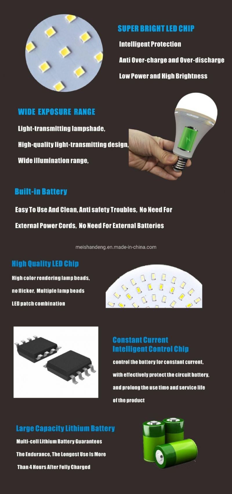 Emergency Light LED Light E27 B22 Holder Bulb Lamp Bombillos Rechargeable Emergency LED Light Bulb