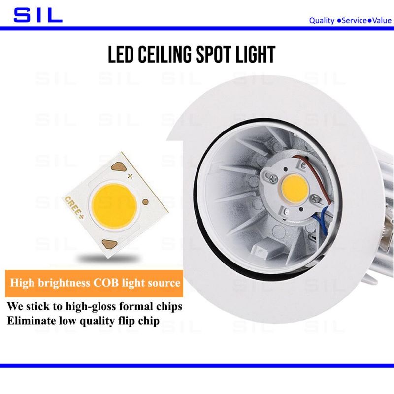 30W COB LED Gimbal Adjustable Recessed Downlight Trunk Light Ceiling Spot Lighting Recessed Downlight