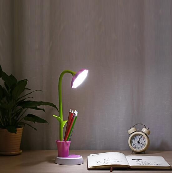 USB Rechargeable Sunflower Pen Holder LED Night Desk Lamp