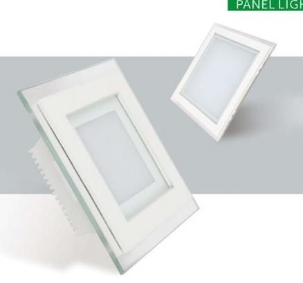 New Design SMD Glass Indoor Down Lighting Round Square 12W Panellight LED Recessed Ceiling Light Panel Light