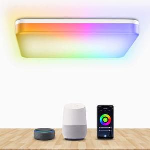 Flush Mounted Smart WiFi 2.4G Remote Control Rgbcw Multi Color Voice Control Google Home Alexa Compatible Ceiling Lights 30W
