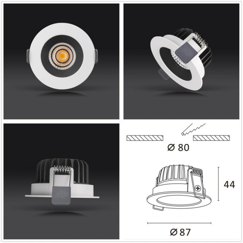 IP65 2700K, 3000K, 4000K Waterproof Outdoor COB LED Downlight