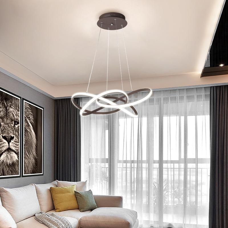 High Ceiling Nordic Simple Decoration Pendant Lights Living Room Hotel Home Kitchen Island Modern 42W LED Chandelier