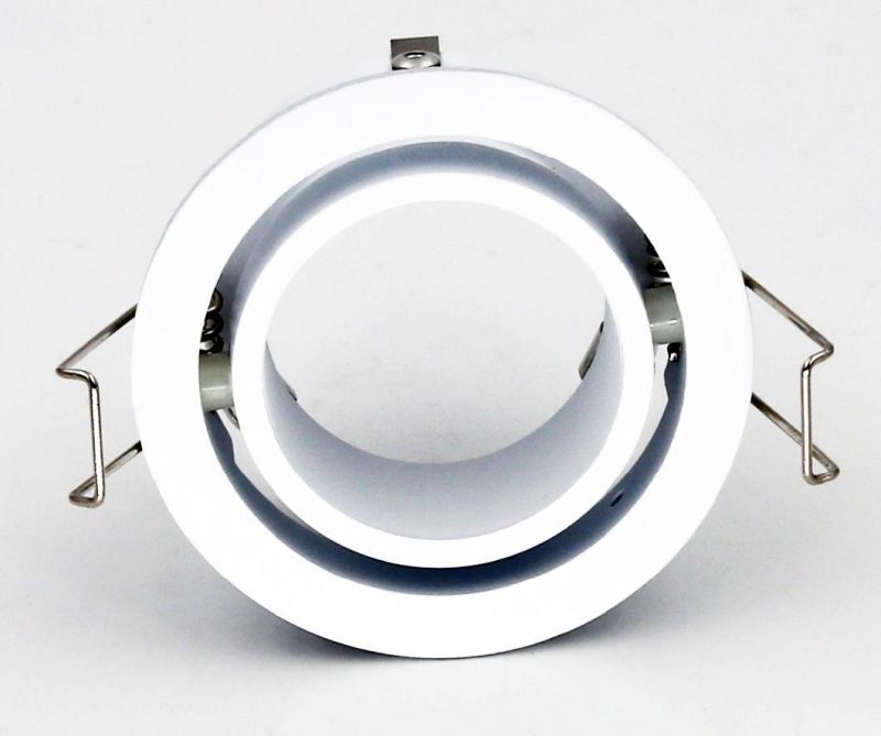 White Adjustable Aluminum Downlight Trim Housing for Module MR16 GU10