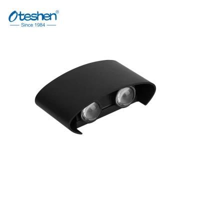 Black Surface Plastic IP44 8W Outdoor and Indoor Use up Down LED Wall Light