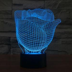 3D Modern Acrylic Rose Shape Atmosphere Table Lamp