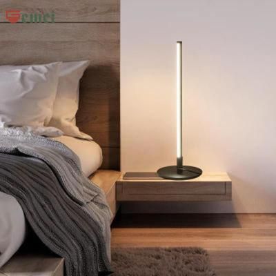 Tube LED Desk Lamp with Round Base for Hotel Bedroom Bedside