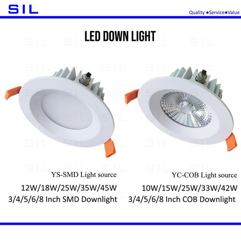 Downlight Suppliers 20W 25W SMD LED Downlight Waterproof Recess Downlight IP65 MR16 Bathroom Toilet Down Lights