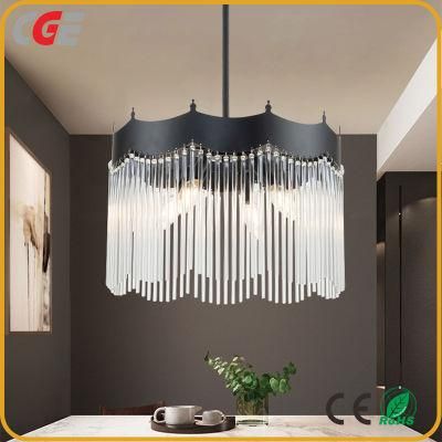 Luxury Crystal Chandelier Living Room Post-Modern Simple Atmosphere Dining Room Glass Rod Room Art Bedroom Nordic Lamps