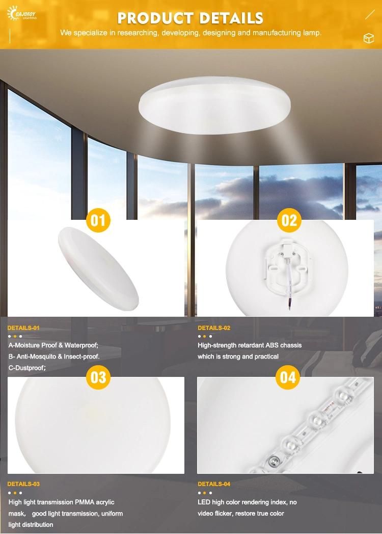 20W 220V Recessed Metalhotel Semiled Ceiling Lamp with Simple Deformable Ceiling Light