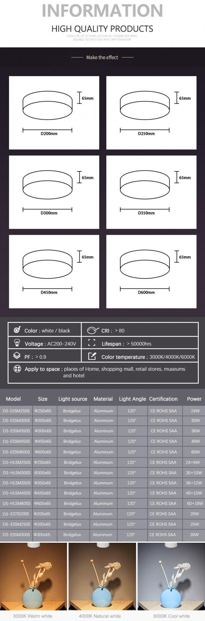 30W up and Down Lighting Private Module LED Ceiling Light Surface Mounted