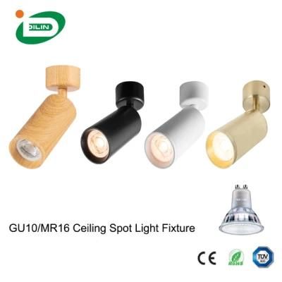 Rotatable LED Spot Light Eco-Friendly 3W 5W GU10 MR16 G5.3 Pendant Light in Wood Color for Interior Decoration Lighting