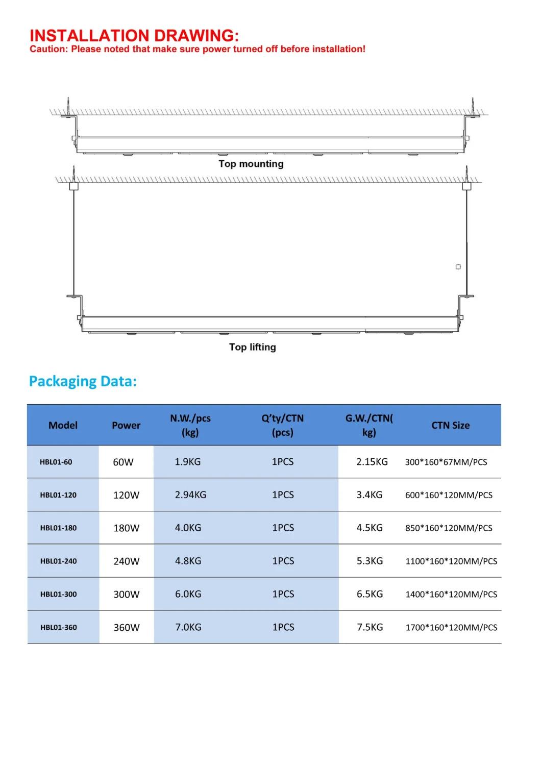 3 Years Warranty Driverless LED Linear High Bay Light