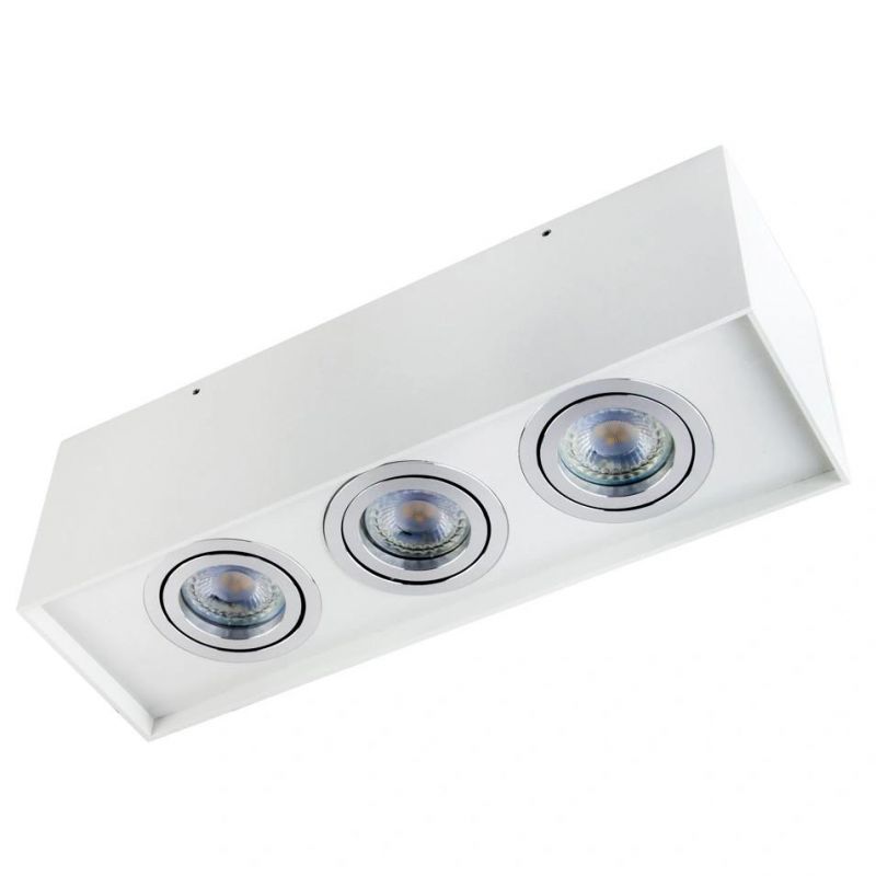 Directional 3head LED Ceiling Spot Light Rectangle Downlight Replaceable LED GU10 Lighting Fixture