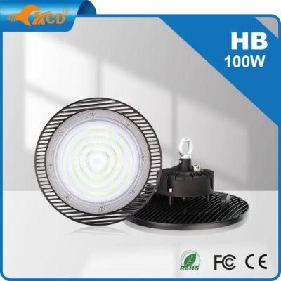 Adjustable Linear High Bay Light UFO Explosion Proof Warehouse Glass Type Industrial Lighting 100W 150W 200W LED Highbay Light Slim Commercial