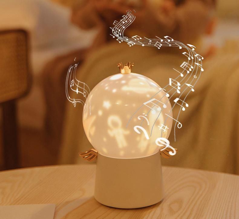 Trichromatic Change USB LED Sky Rotating Music Night Light Projector Table Lamp