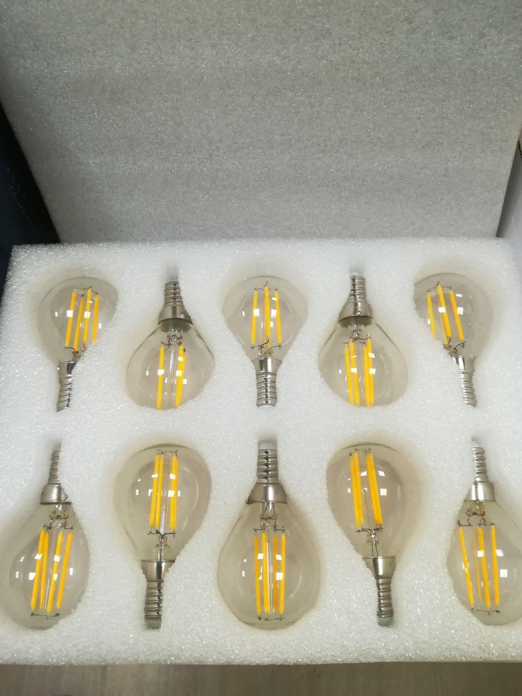 G45 G14 4W Dimmable Silver Tipped LED Filament Half Chrome Crown Globe Light Bulb