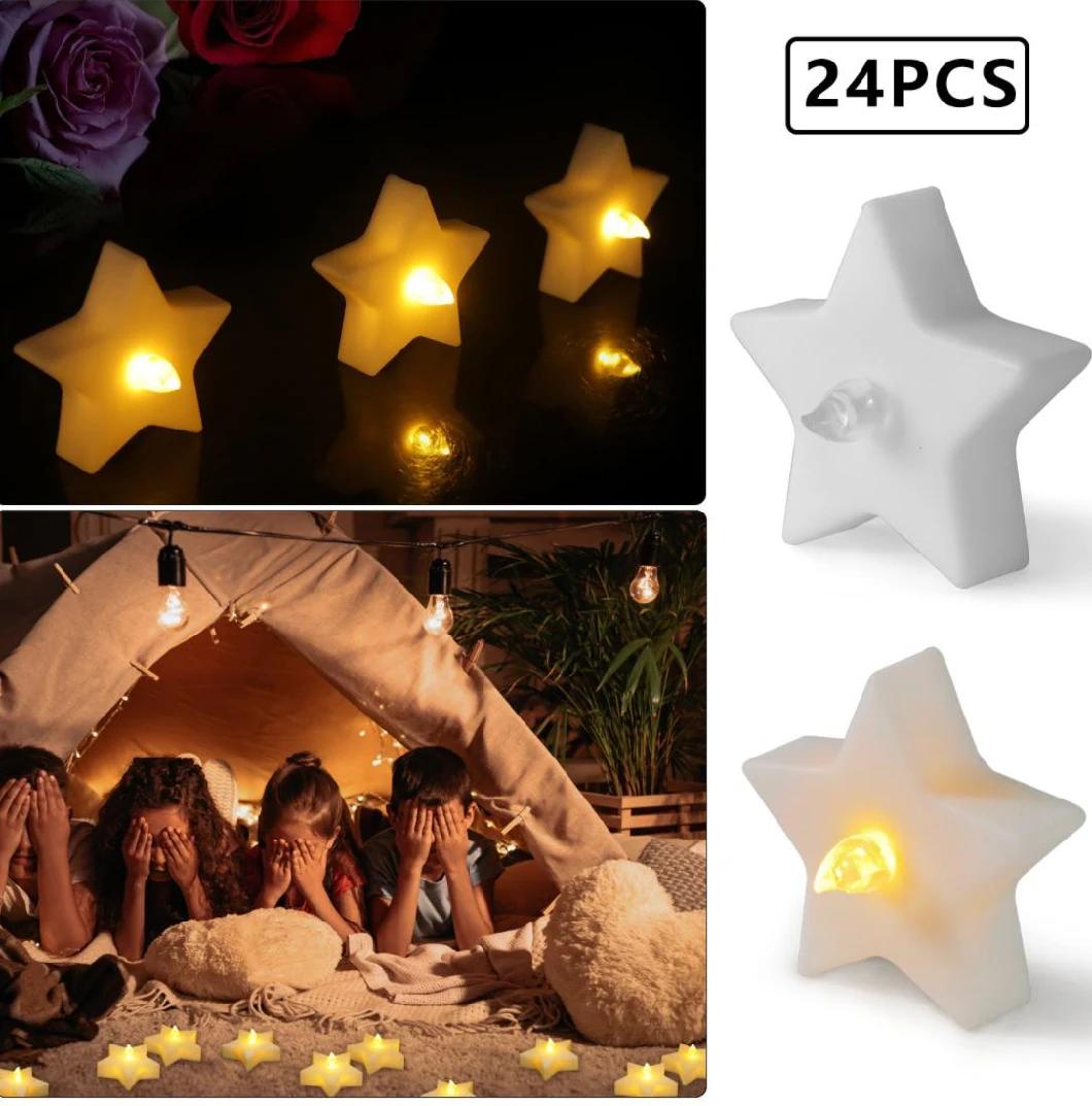 Flameless Battery Powered Star Shaped Flameless Flickering LED Candles for Seasonal Festival Celebration