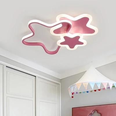 Nordic New Kids Star Decorative Iron Art Home Light LED Smart Ceiling Light Fixture for Bedroom