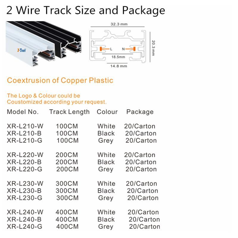 2wires Track System 2wires Single Circuit 4m Black Track