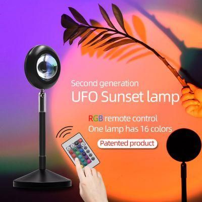 Modern Atmosphere Light Romantic Rainbow LED Projection Light UFO Sunset Table Light