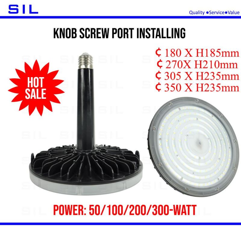 Hot Selling High Bay LED Light Fixtures 50W 100W 200W 300watt LED Knob Screw Port Light LED High Bay Light