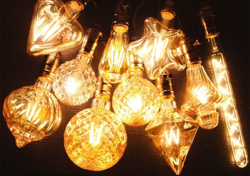 Decorative Soft Filament 4W 300lm E27 Vintage Edison Amber Glass Retro Light LED Filament Bulb