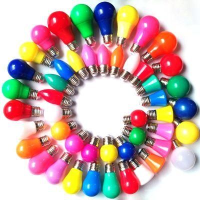 Colorful Small LED Bulb 3W C37 E27 Red/Yellow/Blue/Green/Orange/Violet/Pink LED Colored Bulbs for Christmas Tree