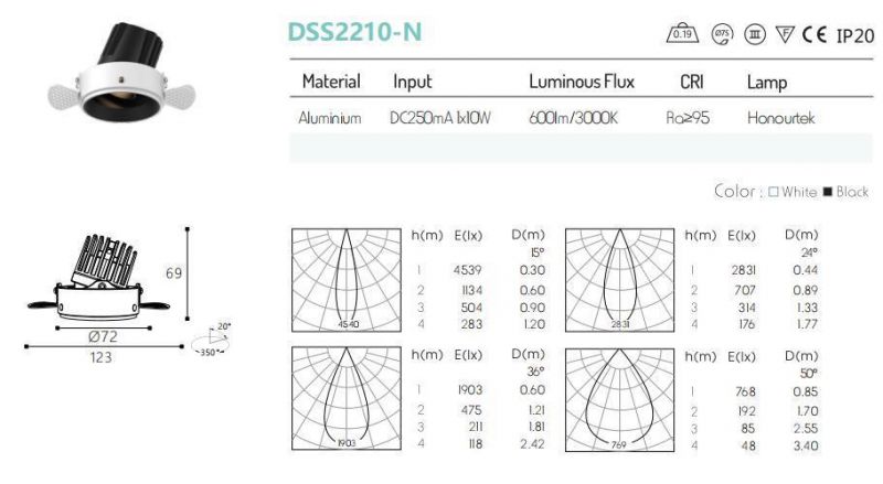 Modern New Products Aluminium Deep Recessed LED Trimless Downlight Lighting Fixture LED Ceiling Light