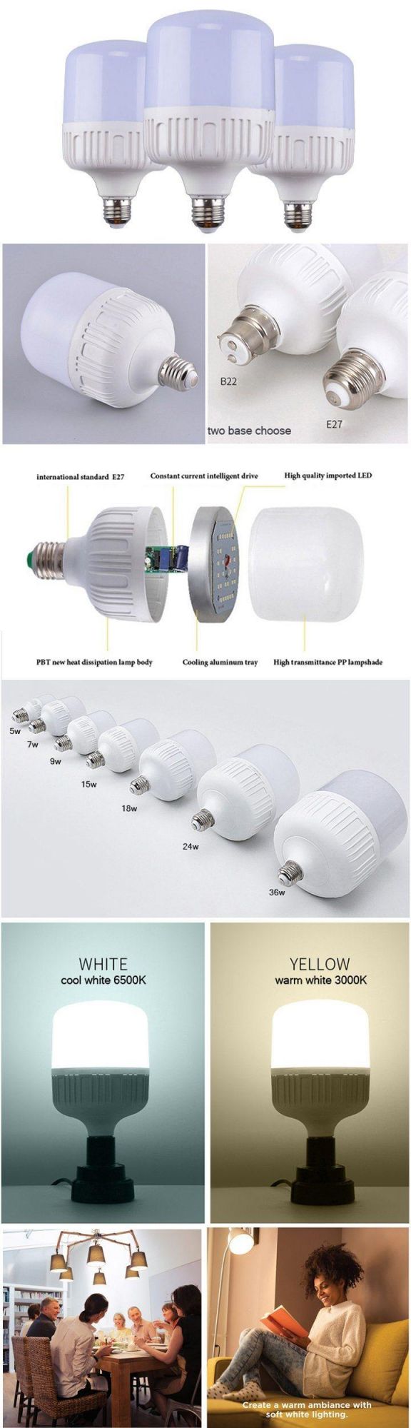 Ce UL SMD 5W 7W 9W E27 Energy Saving LED Light Bulb