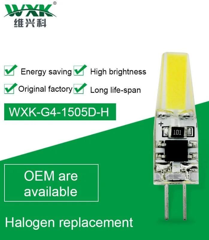 Wxk G4 G9COB LED Bulbs, LED Capsule Lamps 2W Equivalent 20W G4 LED Bulb, Warm White, Bipin G4 LED Bulb 12V, 360 Degreee, Replacement Bulbs G4 G9 for Chandelier