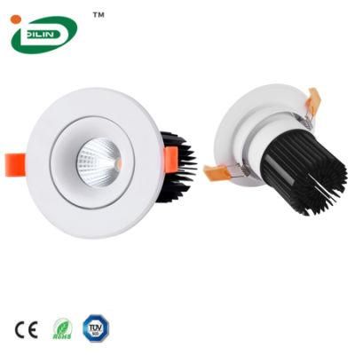 Recessed Aluminum 50W Ceiling 1 Heads Multiple Round Hotel COB Downlight LED Lamp