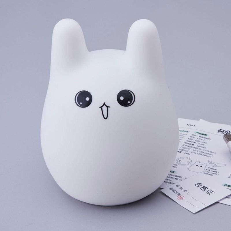 USB Silicone Cute Bunny Rabbit Baby Nursery 7 Color LED Night Light