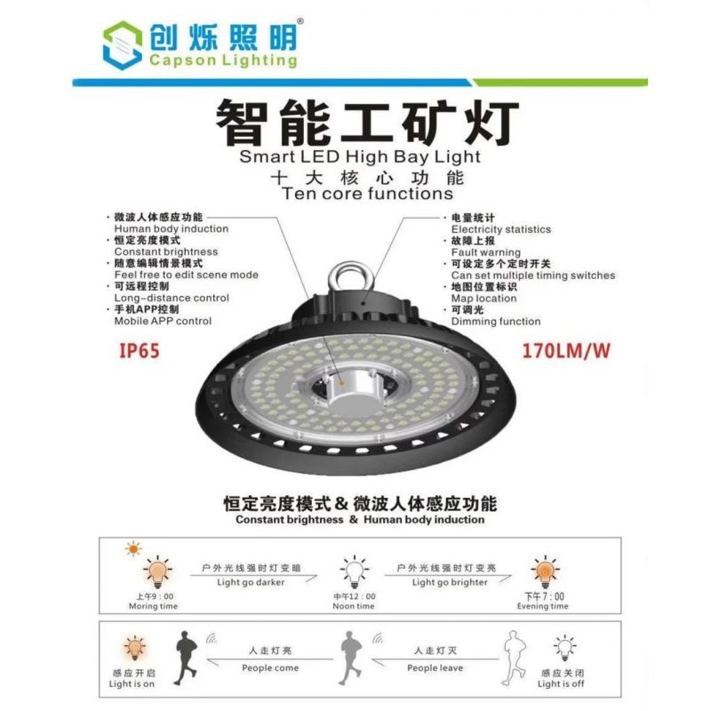 Efficiency 170lm/W 100W Smart LED UFO High Bay Light (CS-TYUFO-100)