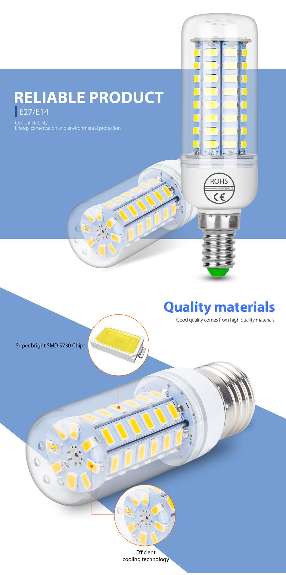 220V GU10 LED Lamp Bulb E14 LED Candle Light Bulb E27 Corn Lamp G9 LED 3W 5W 7W 9W 12W 15W Bombilla B22 Chandelier Lighting 240V
