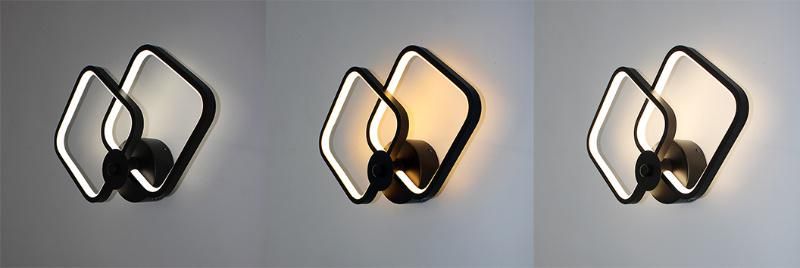 Langde Indoor Border 24W*2 Luxury Modern Industrial Black Hotel LED Bedside Wall Lamp Ld4284