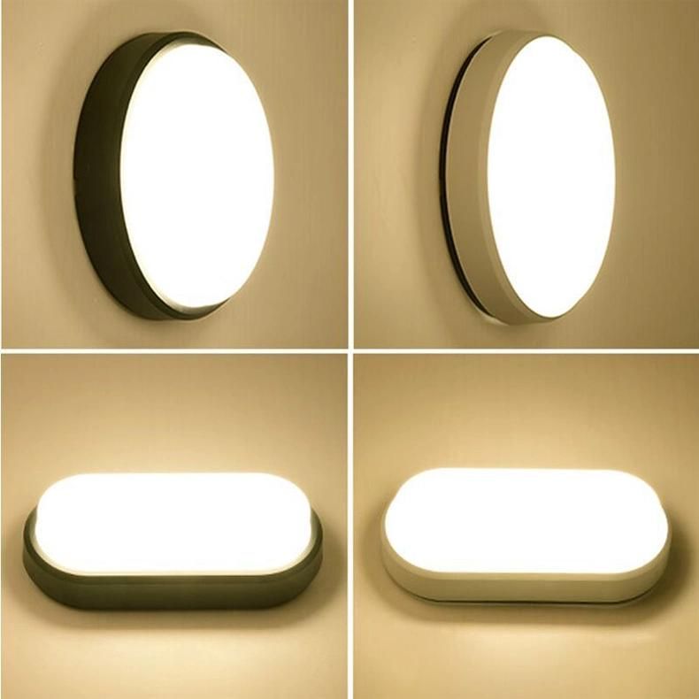 Round and Oval Shape Tri-Proof Flush Mounted Wall Lamp Ceiling LED Light