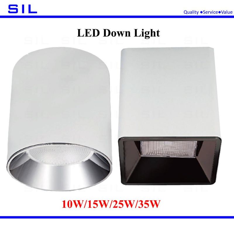 LED Downlights Black and White Aluminum Hotel 15W Ceiling Surface Mounted Recessed LED COB Down Light