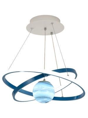 2022 Blue White Pink Planet Modern Ceiling Lamp Room Bedroom Nursery LED Lights for Children