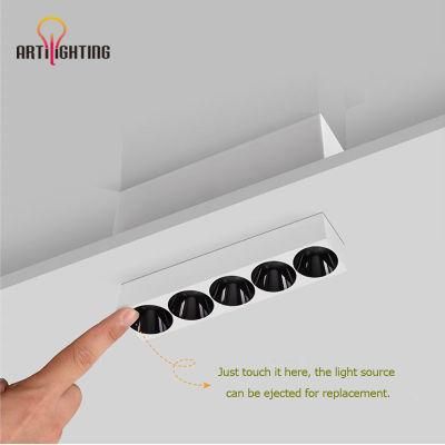 CRI95 120lm/W 3030 CREE 3X2w 5X2w Easy Install and Replacement Grille Downlight LED Linear Lighting