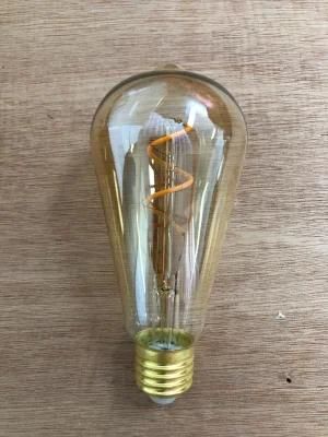 St64 4W New ERP Clear Amber Golden Smoky LED Filament Bulb Lamp Light with Cool Warm Day Light E27 B22